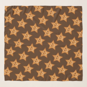 Square sweet XmaS Gingerbread Cool Star Pattern Scarf