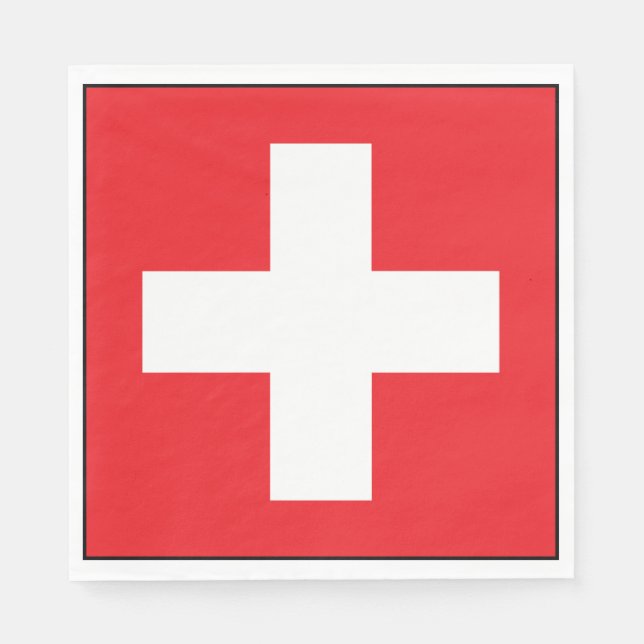 Square Swiss Flag Paper Napkins (Front)