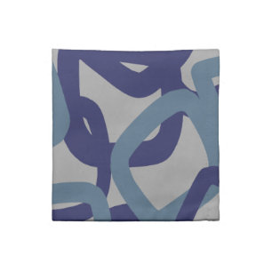 Square Tangle Deep Navy Steel Blue Cloth Napkin