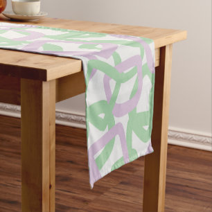 Square Tangle Mint Green Soft Lavender Short Table Runner