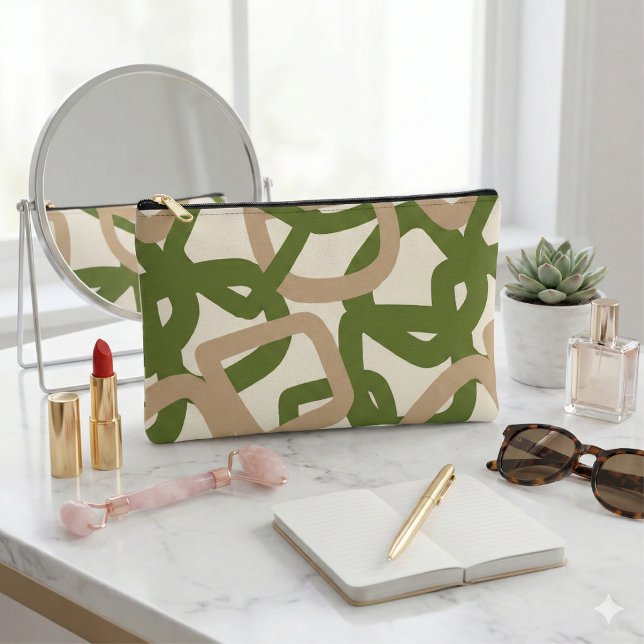 Square Tangle Olive Green Accessory Pouch (Creator Uploaded)