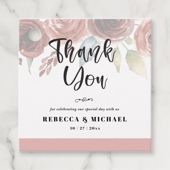 Square Thank You Favor Tags (Front)