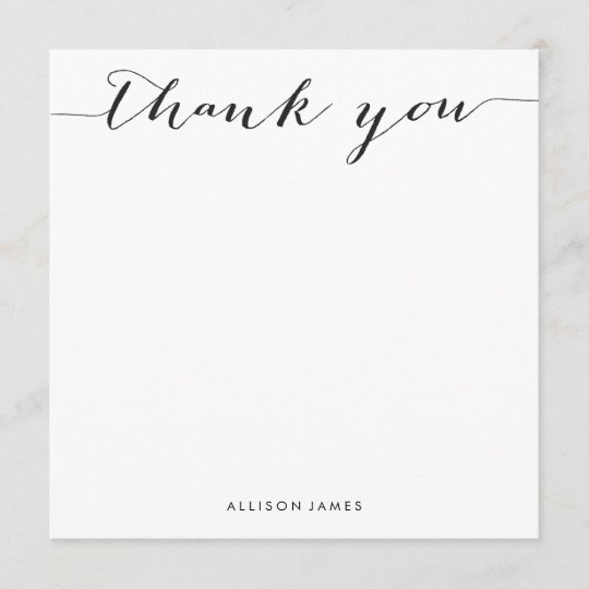 Square Thank You flat note cards - grooved paper | Zazzle.com