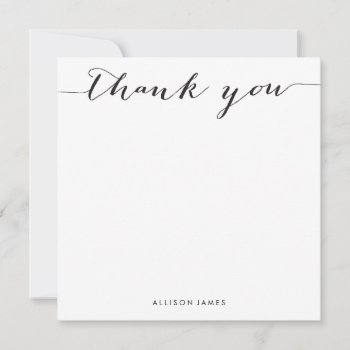Square Thank You Flat Note Cards - Grooved Paper by charmingink at Zazzle