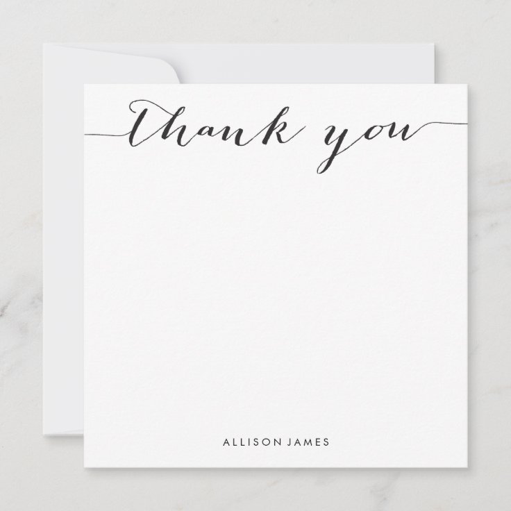 Square Thank You flat note cards - grooved paper | Zazzle