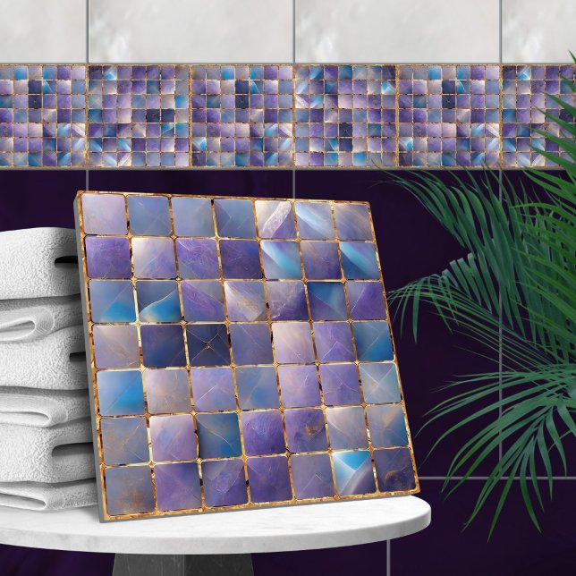 Square tiles Mosaic Fluorite and gold (Creator Uploaded)