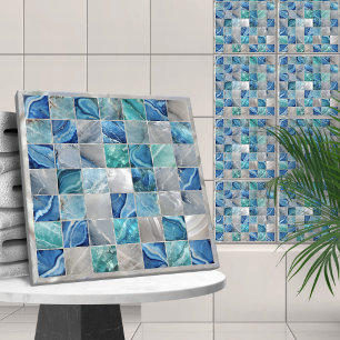 Square tiles Mosaic Water Stones