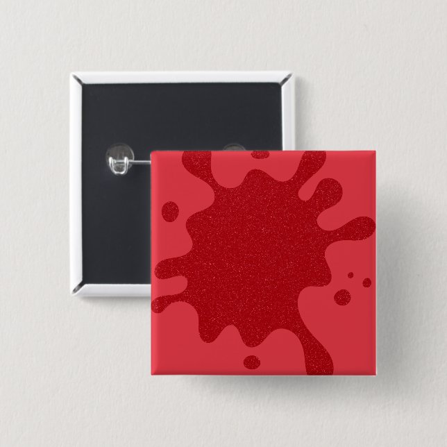 Square Tomato-Red Splatter Button – Customizable (Front & Back)