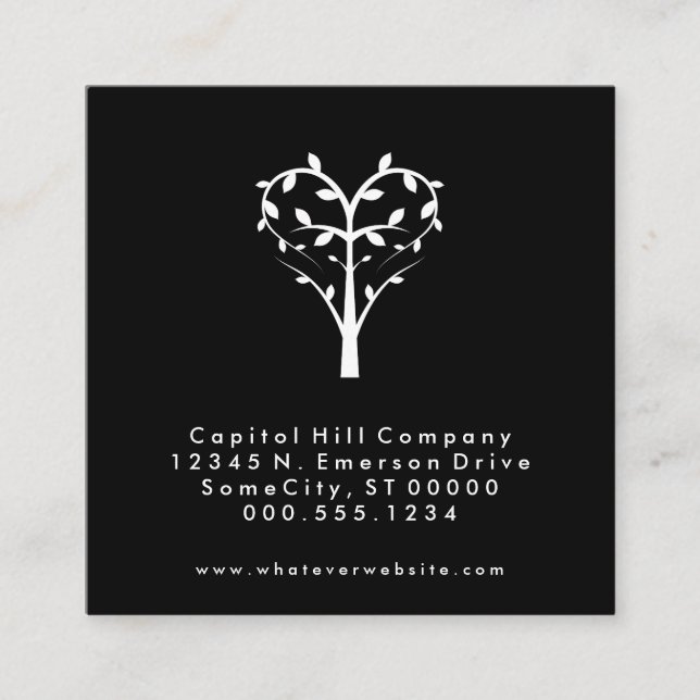 square tree heart appointment reminder card (Front)