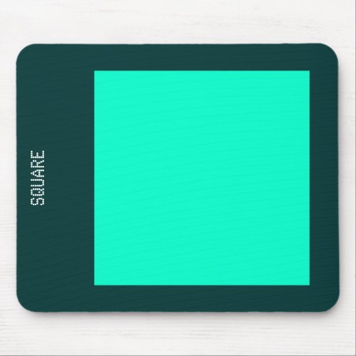 Square _ Turquoise and Dk Green Mouse Pad