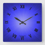 Square Wall Clock Blue By Highsaltire at Zazzle