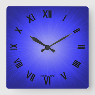 Square Wall Clock blue by highsaltire