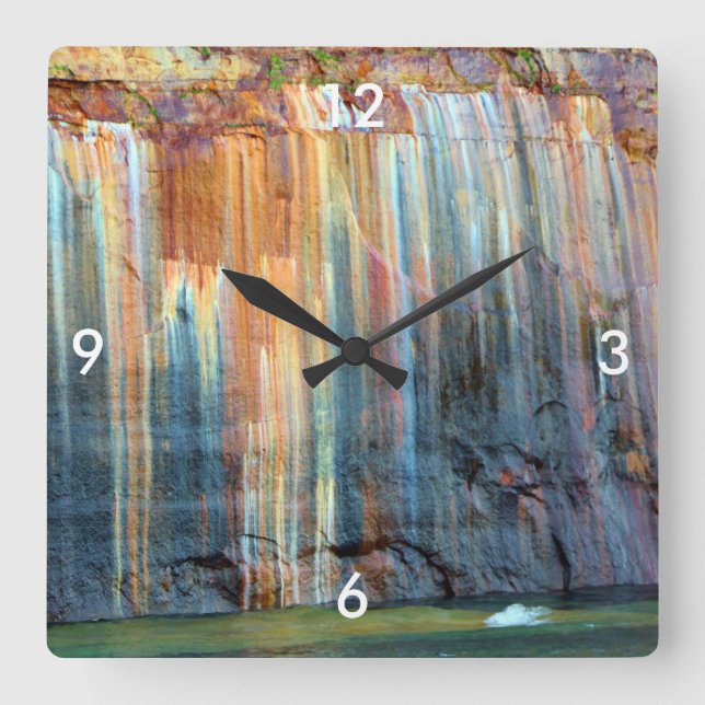 Square Wall Clock/Earth-tones Clock (Front)