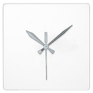 Square Wall Clock - Grey Hands