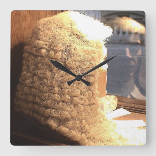 Square Wall Clock lawyer barrister goat wig Square Wall Clock