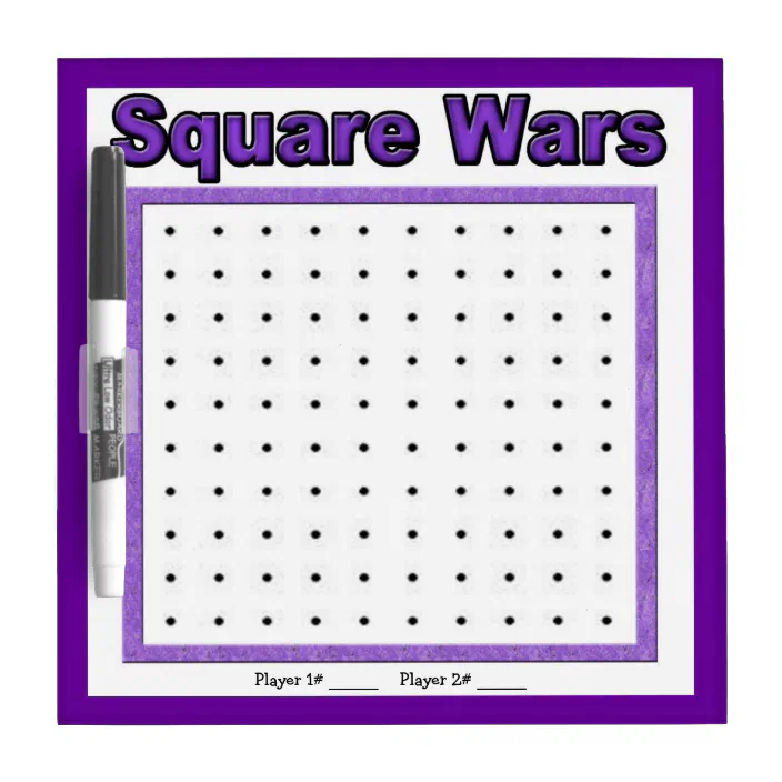 Square Wars Purple Dot Game Dry Erase Board Zazzle Com