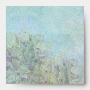 Square Watercolor Hydrangea Envelope