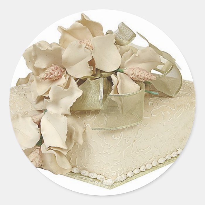 Square Wedding Cake Round Stickers