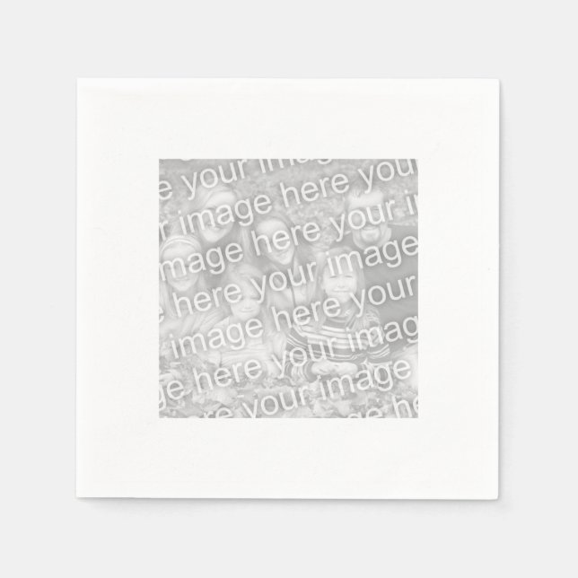 Square White Bordered Photo Napkins (Front)