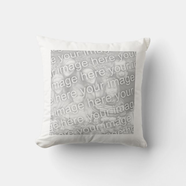 Square White Bordered Photos Throw Pillow (Front)