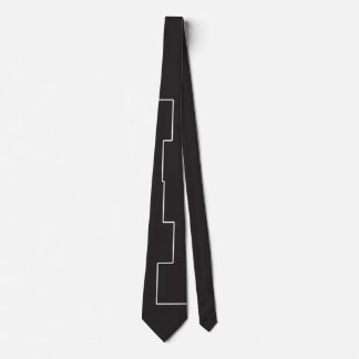 Square White Line Neck Tie