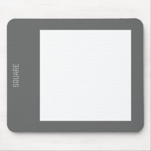 Square - White on Gray Mouse Pad