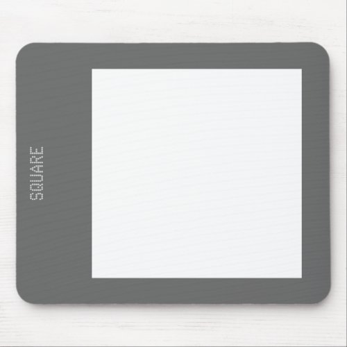 Square _ White on Gray Mouse Pad