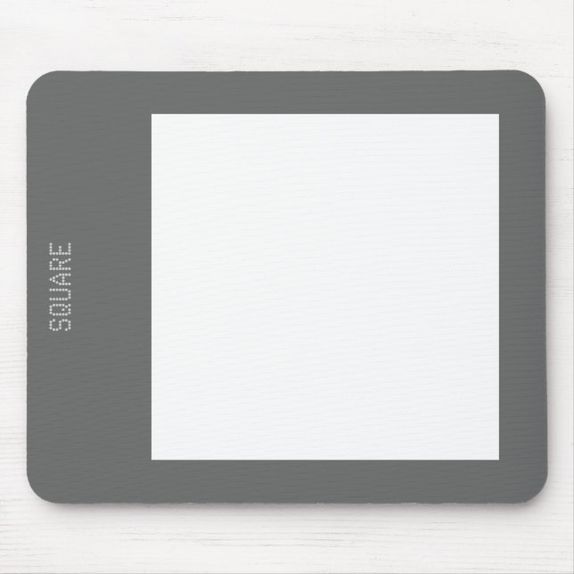 Square - White on Gray Mouse Pad (Front)
