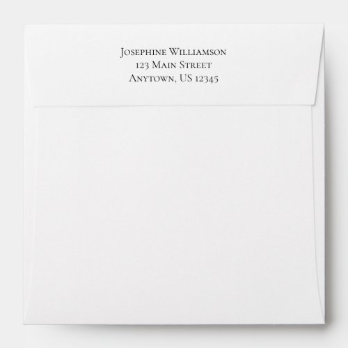Square White Plain Simple Return Address Envelope
