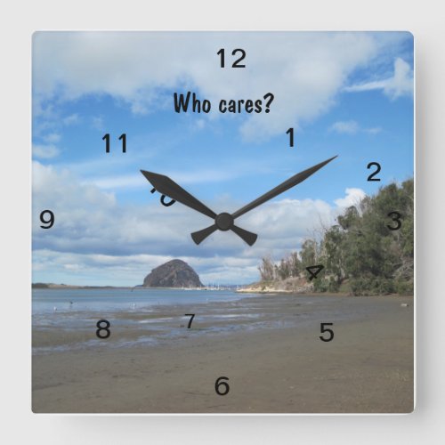 Square Who Cares Wall Clock