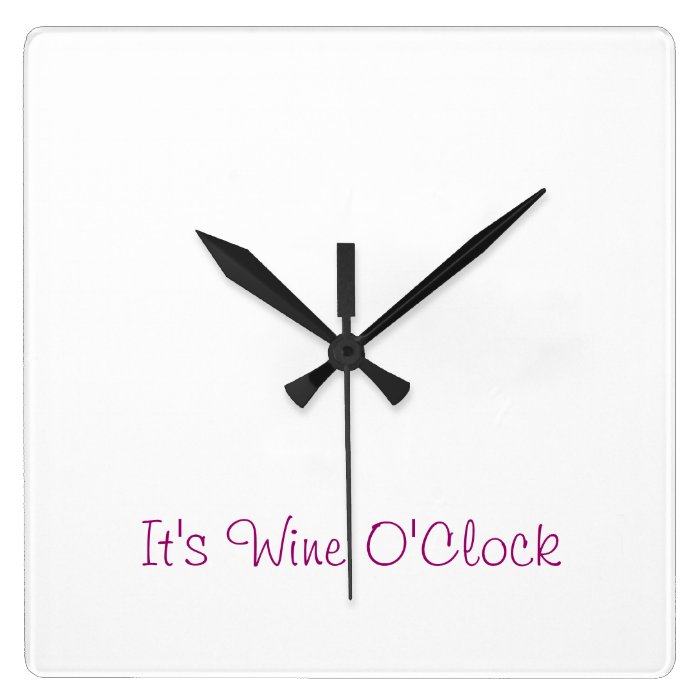Square Wine O'Clock Clock