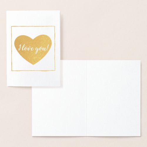 Square with Heart I Love You Foil Card