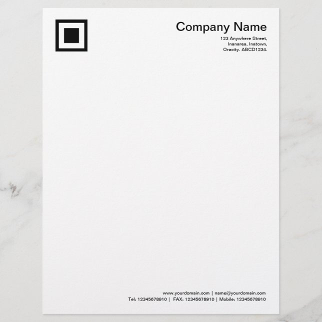 Square within a Square - Black Letterhead (Front)