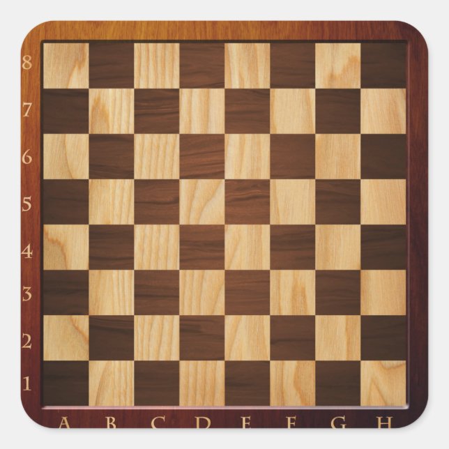Square Wooden Chess set Stickers (Front)