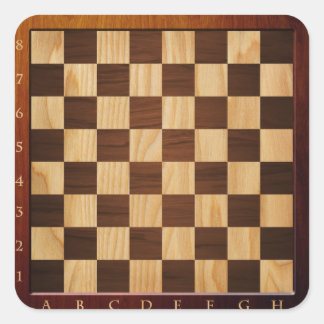 Square Wooden Chess set Stickers