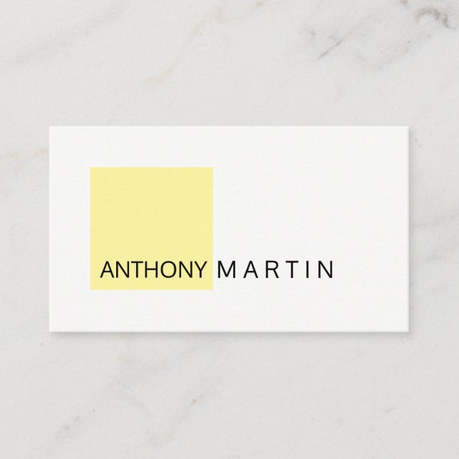 Square Yellow Business Card (Front)
