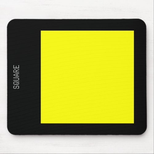 Square _ Yellow on Black Mouse Pad