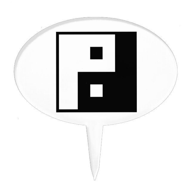 Square Yin Yang Cake Topper (Front)