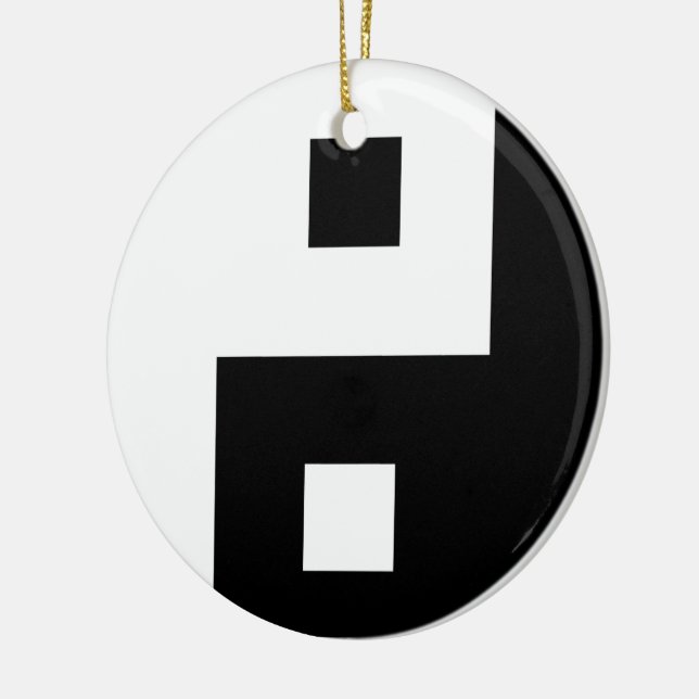 Square Yin Yang Ceramic Ornament (Left)