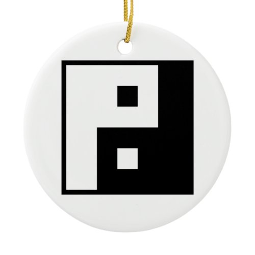 Square Yin Yang Ceramic Ornament