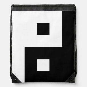 Square Yin Yang Drawstring Bag