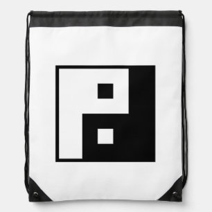 Square Yin Yang Drawstring Bag