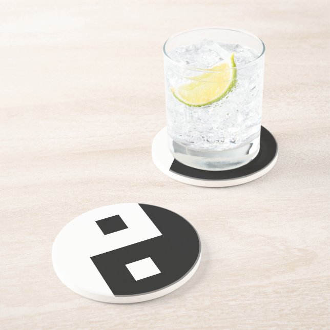 Square Yin Yang Drink Coaster (Side)