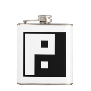 Square Yin Yang Hip Flask