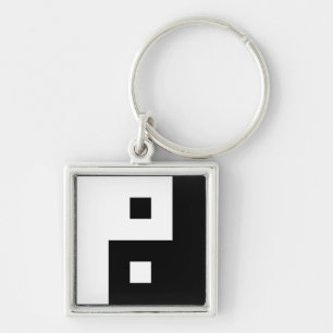 Square Yin Yang Keychain