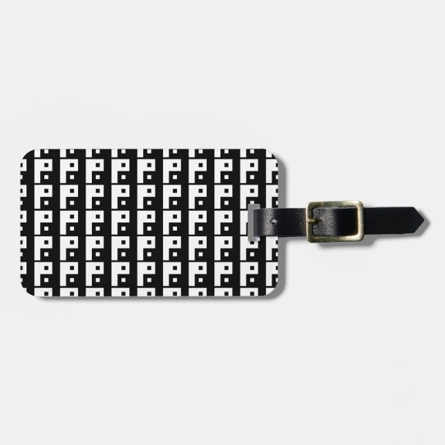 Square Yin Yang Luggage Tag (Front Horizontal)