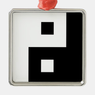 Square Yin Yang Metal Ornament
