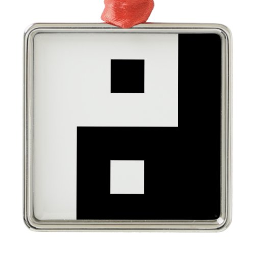 Square Yin Yang Metal Ornament