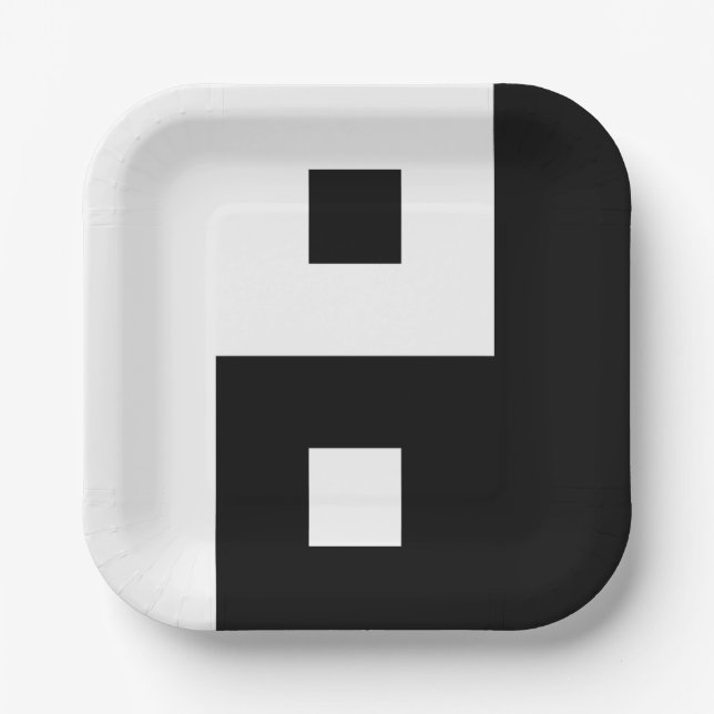 Square Yin Yang Paper Plates (Front)