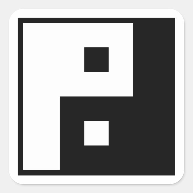 Square Yin Yang Sticker (Front)